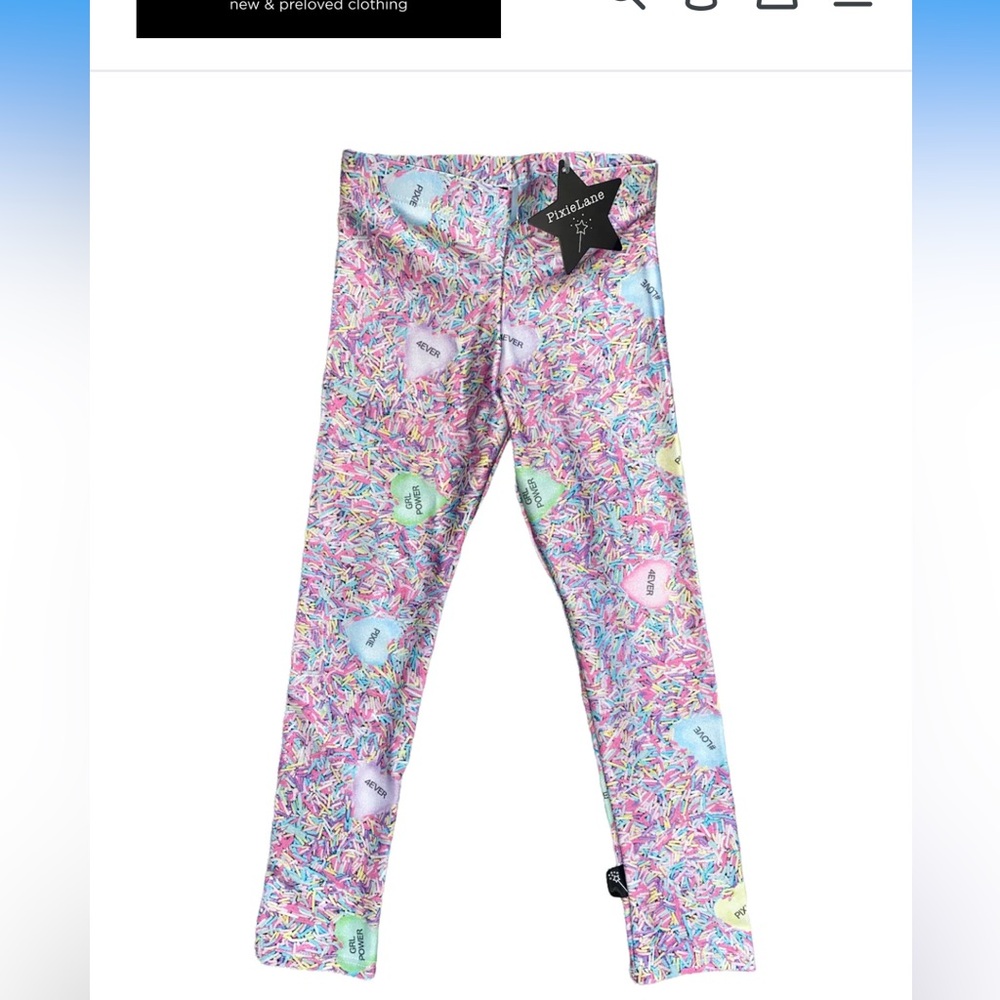 PixieLane Leggings Sprinkles Candy Hearts 18-24 Months Like New $29 retail